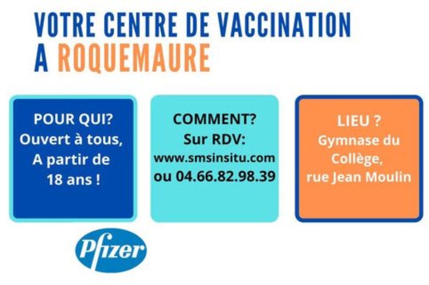 Roquemaure: vaccination du 07 au 12 juin avec les pompiers